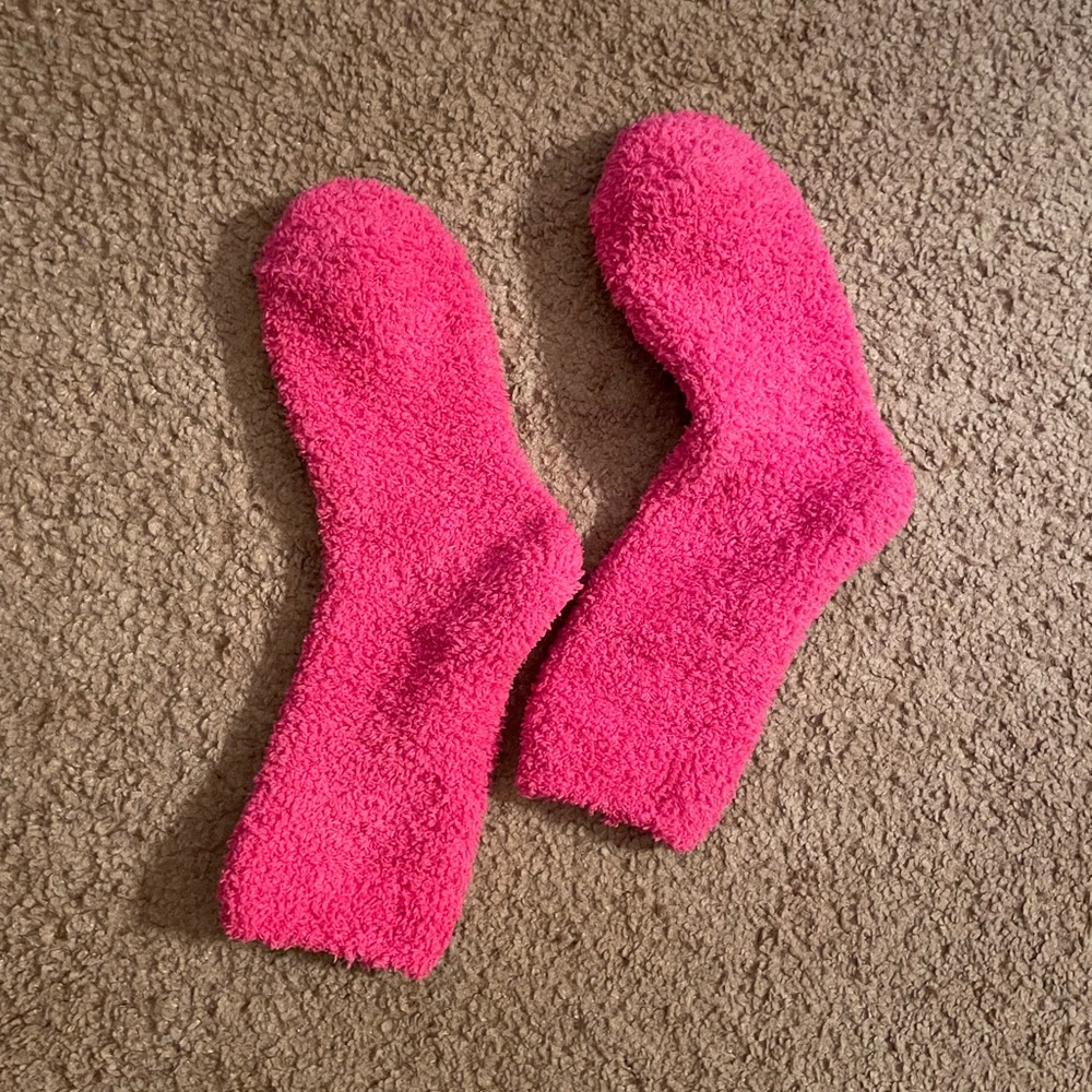 Cozy Pink Fuzzy Socks